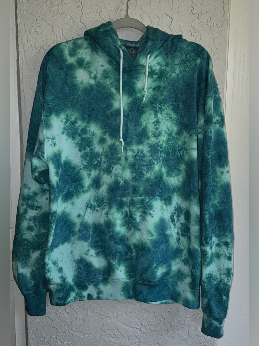 Artist Union Clothing Co. Tie-Dye Pullover Hoodie — Teal & Seafoam